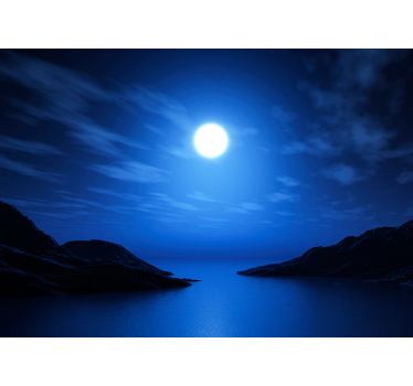 Fotomural paisaje luna sobre el mar - TenVinilo