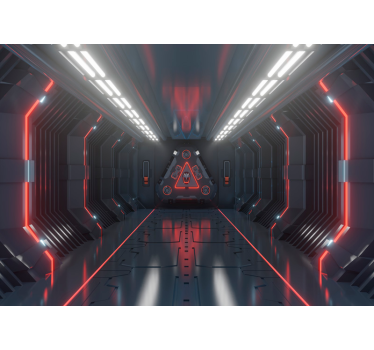 Fotomural 3d infantil de tunel nave espacial - TenVinilo