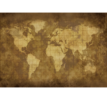 Mural pared vintage mapa del mundo para niños - TenVinilo