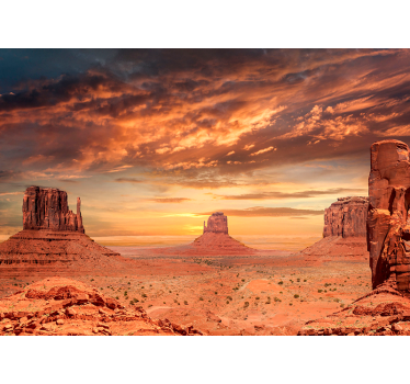 Papel mural desierto con cielo de atardecer - TenVinilo
