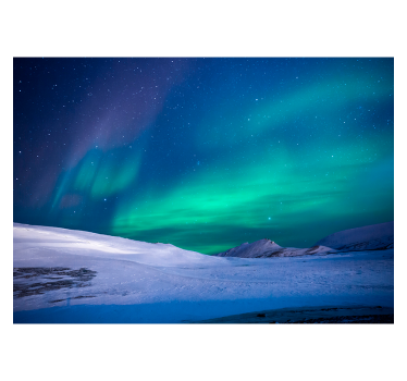 Papel pintado salón cielo aurora boreal colorida - TenVinilo