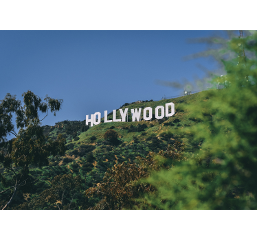 Fotomural ciudad paisaje del letrero de hollywood - TenVinilo