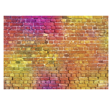 Papel pintado ladrillo colorido tonos cálidos - TenVinilo