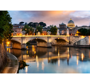 Papel mural ciudad Italia puente Tevere - TenVinilo