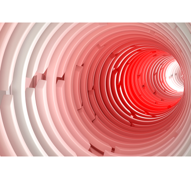 Fotomural 3d tunel luz roja abstracto - TenVinilo