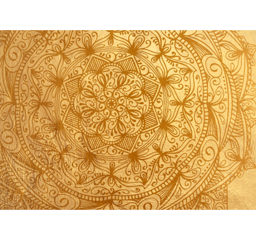 Mural Zen mandala dorado para salon - TenVinilo
