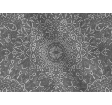 Fotomural Zen mandala plateado salón dormitorio - TenVinilo