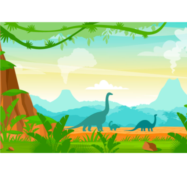 Fotomural selva dinosaurios en la jungla - TenVinilo