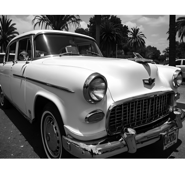 Fotomural vehículo coche blanco clásico - TenVinilo