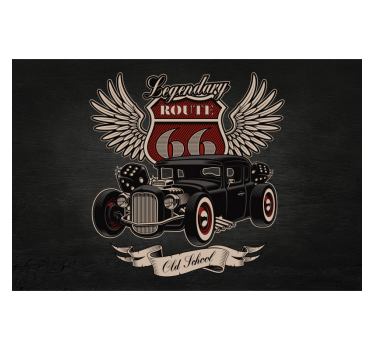 Papel pintado vintage coche Ruta 66 - TenVinilo