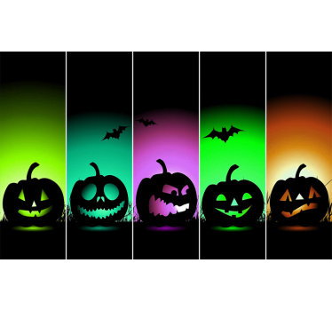 Fotomural halloween caras de calabaza - TenVinilo