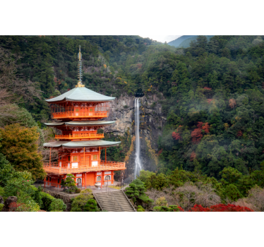 Papel pintado paisaje pagoda japonesa histórica - TenVinilo