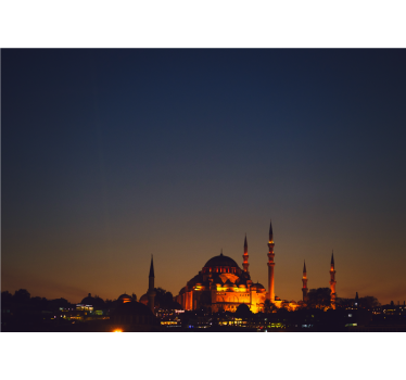 Fotomural ciudad mezquita del sultán ahmet al atardecer - TenVinilo