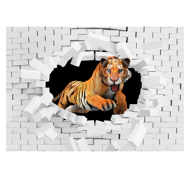 Fotomural animales tigre saltando - TenVinilo