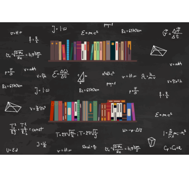 Fotomural frase colección de libros de matemáticas - TenVinilo