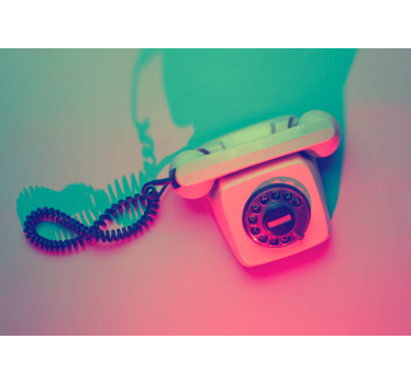 Fotomural arte urbano diseño de teléfono retro - TenVinilo