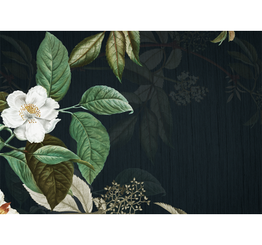 Mural de pared flores elegante flor blanca - TenVinilo