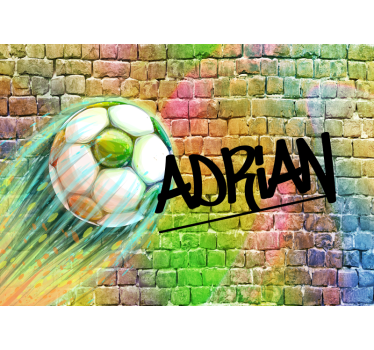 Papel pintado ladrillo graffiti pelota con nombre - TenVinilo