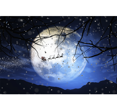 Mural de pared navidad el viaje nocturno de papá noel - TenVinilo