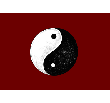 Mural habitación matrimonio símbolo yin yang - TenVinilo