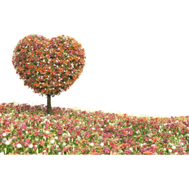 Mural de pared flores árbol floral en forma de corazón - TenVinilo