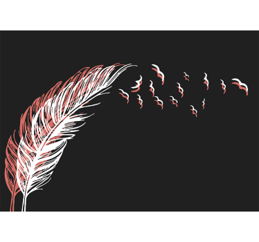 Fotomural abstracto movimiento de plumas fluidas - TenVinilo