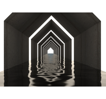 Fotomural 3D perspectiva de túnel reflectante - TenVinilo
