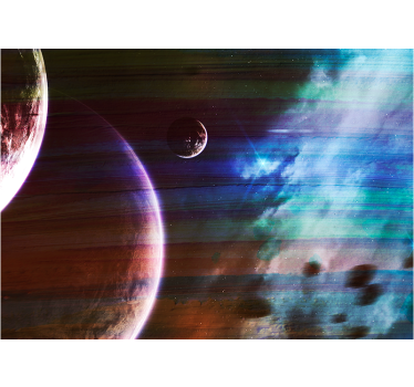 Fotomural espacio escena planetaria cósmica - TenVinilo
