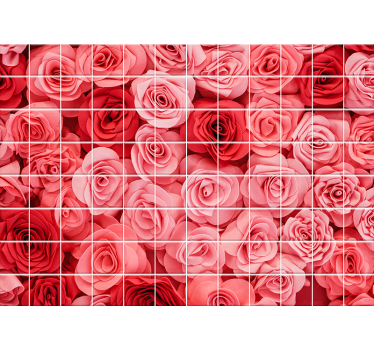 Mural de pared flores exhibición de ramos de rosas - TenVinilo