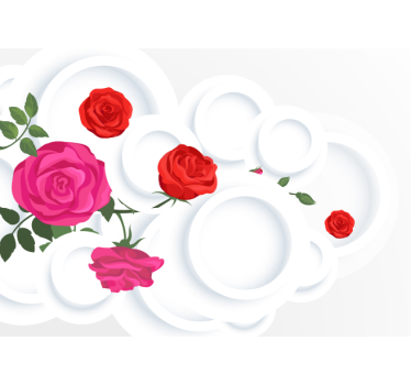 Mural de pared flores arreglo floral de rosas - TenVinilo