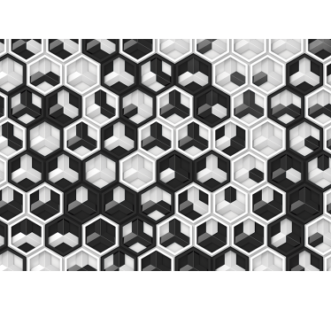 Fotomural abstracto patrón hexagonal geométrico - TenVinilo