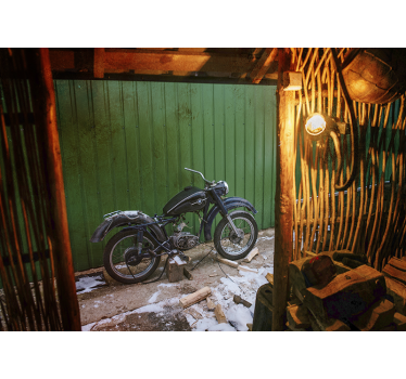 Fotomural vehículo escena de motocicletas clásicas - TenVinilo