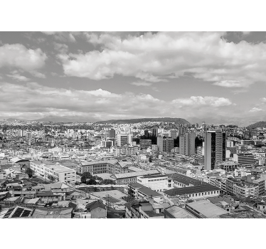 Fotomural ciudad perspectiva del horizonte urbano - TenVinilo