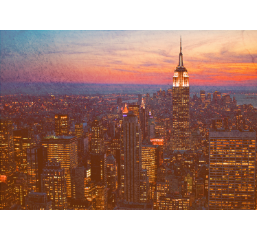 Fotomural ciudad atardecer en el empire state - TenVinilo