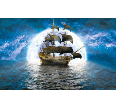 Fotomural fantasía viaje en barco de aventura - TenVinilo