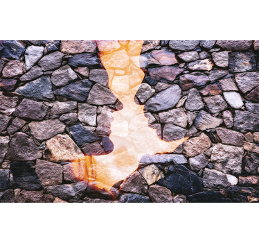 Fotomural abstracto caras de piedra en silueta - TenVinilo