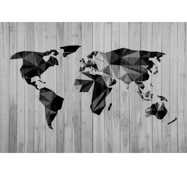 Papel pintado mapamundi mapa geométrico global - TenVinilo