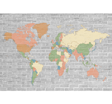 Papel pintado mapamundi atlas global extensivo - TenVinilo