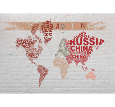 Papel pintado mapamundi nombres de mapas del mundo - TenVinilo