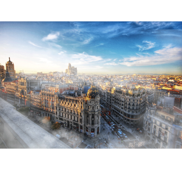 Fotomural madrid vista de la ciudad de madrid - TenVinilo