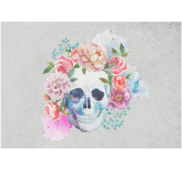 Fotomural animales arte floral de calaveras - TenVinilo