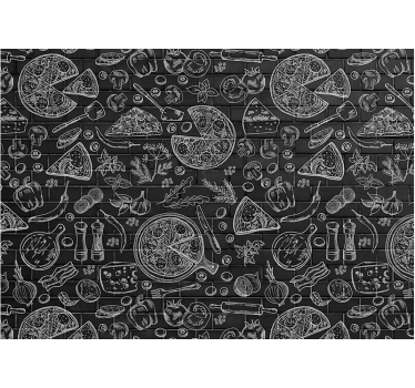 Mural para cocina ilustración de delicias culinarias - TenVinilo