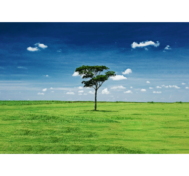 Fotomural naturaleza árbol verde solitario - TenVinilo