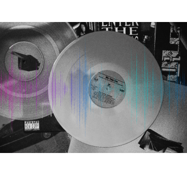 Fotomural de música ondas sonoras de vinilo - TenVinilo