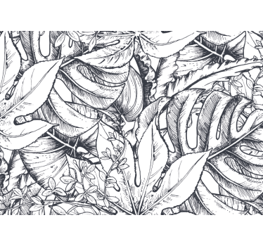 Fotomural naturaleza ilustración botánica frondosa - TenVinilo