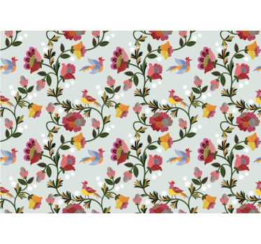 Mural de pared flores patrón floral colorido - TenVinilo