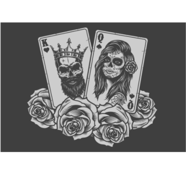 Fotomural arte naipes de calavera - TenVinilo