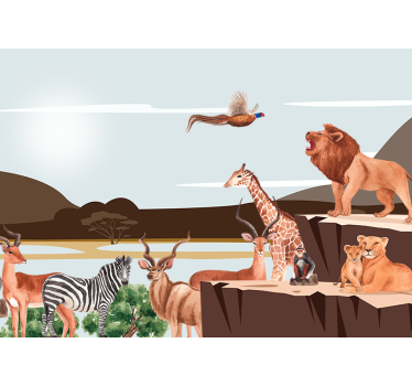 Fotomural animales majestuosa reunión de vida salvaje - TenVinilo