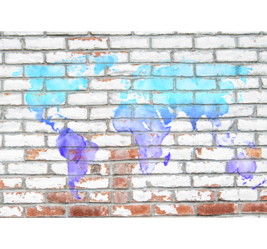 Papel pintado mapamundi salpicadura del mapa del mundo - TenVinilo