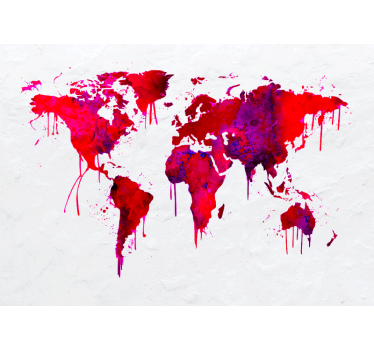 Papel pintado mapamundi mapa global vibrante - TenVinilo